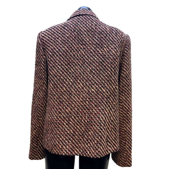 Doncaster Silk Tweed Jacket Brown & Red Size 12 - Picture 2 of 7